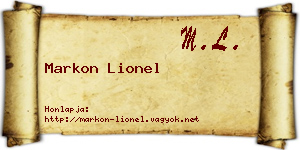 Markon Lionel névjegykártya